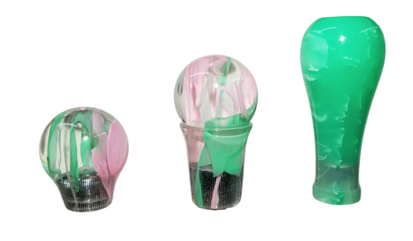 Acrylic Knobs Pink and Green
